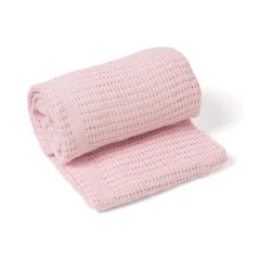 baby cellular blanket pink